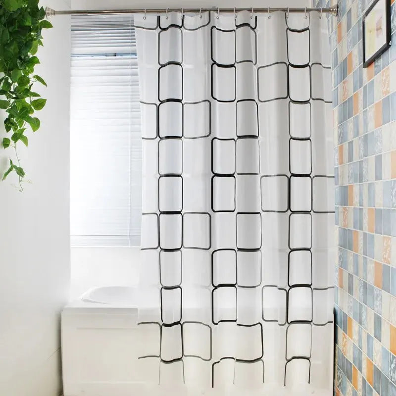 Pattern Shower Curtain - PEVA, Resistente e Impermeável