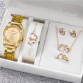 6PCS Conjunto Watch Feminino | Rhinestone, Stainless Steel, Quartz