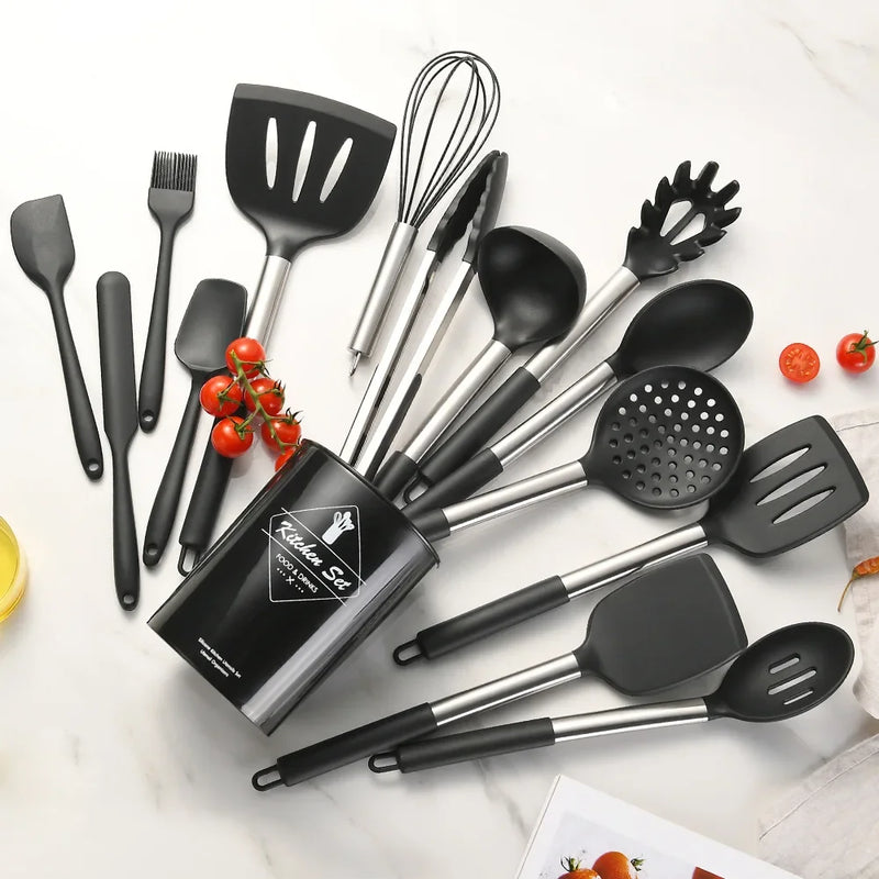 Conjunto de Utensílios de Silicone 12PCS - Silicone Kitchenware Set.