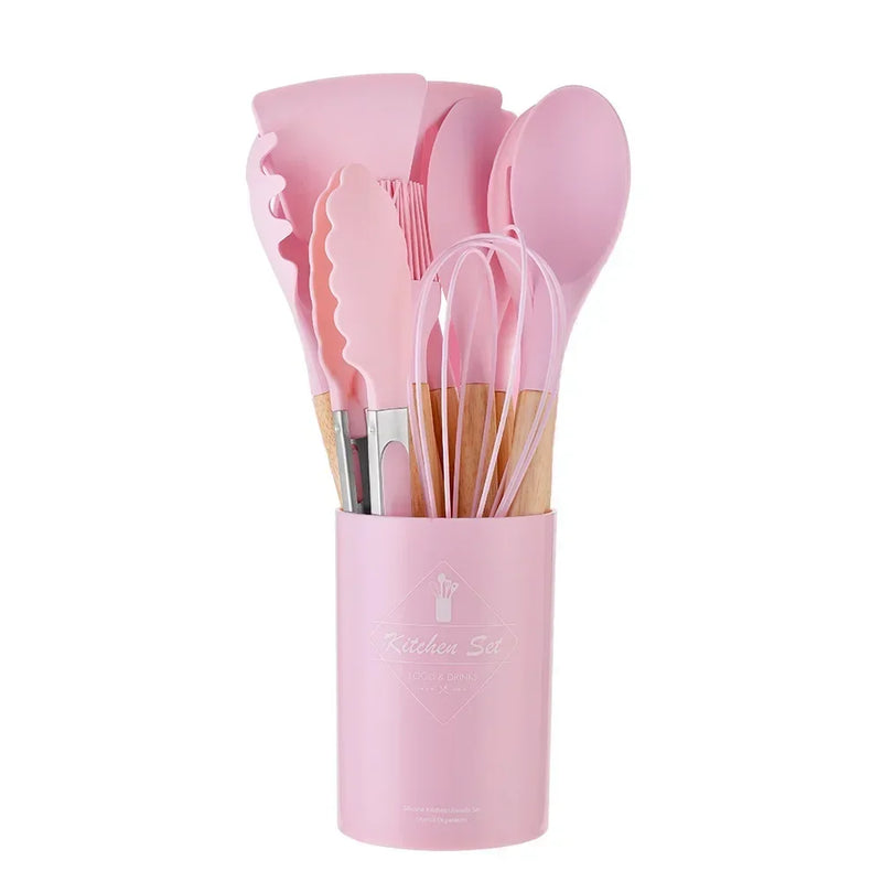 Conjunto de Utensílios de Silicone 12PCS - Silicone Kitchenware Set.