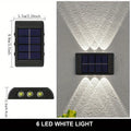 1-Pack Solar LED Wall Lamp | 6/8/10 LEDs, Decoração de Pátio