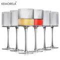 Copos Champagne | 4PCS, Linhas Verticais, Vinho Tinto, Branco