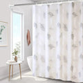 PEVA Shower Curtain - Impermeável, Grommets Metal e Estampa de Folhas