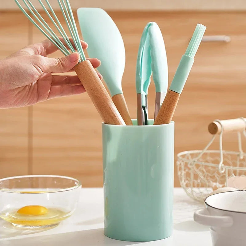 Conjunto de Utensílios de Silicone 12PCS - Silicone Kitchenware Set.