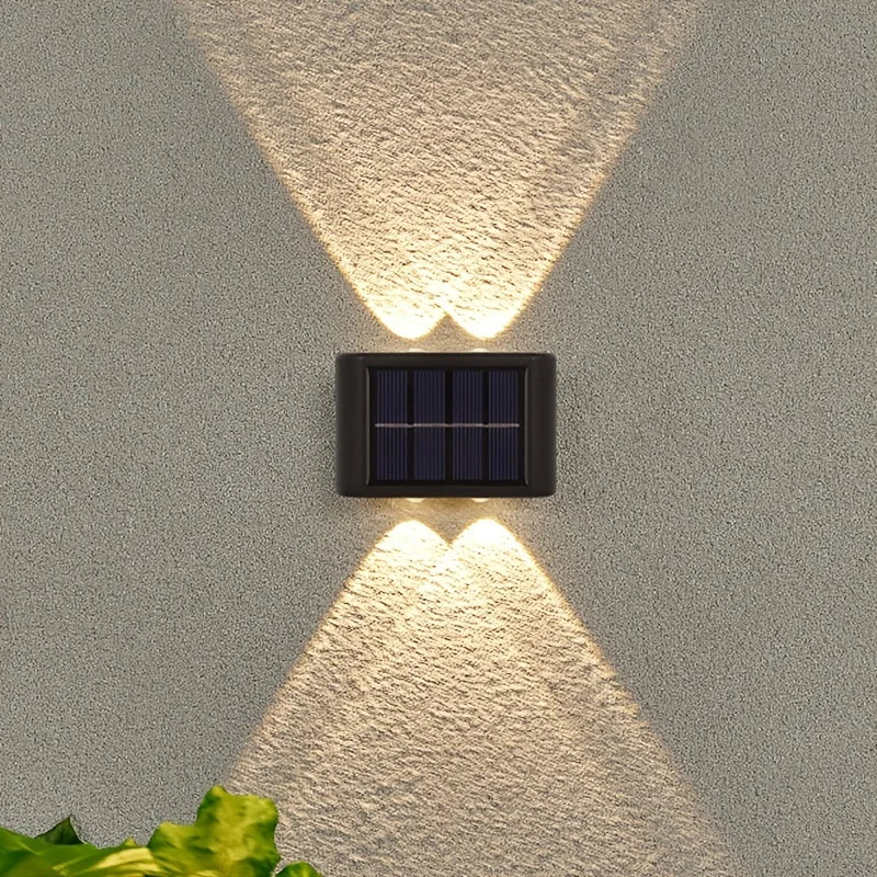 1-Pack Solar LED Wall Lamp | 6/8/10 LEDs, Decoração de Pátio